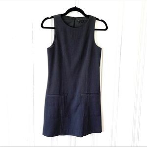 Theory Gray Sleeveless Wool Blend Dress